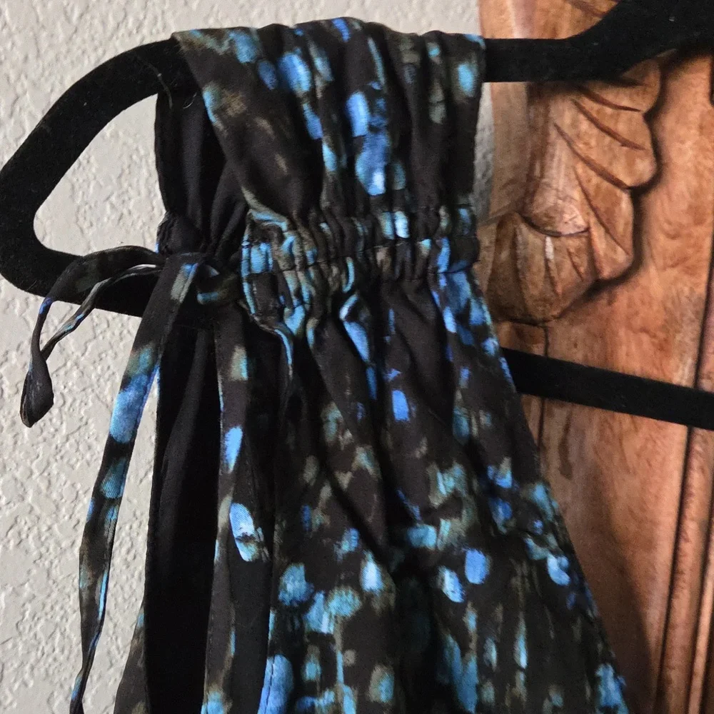 Elegant Blue and Black Printed Women's Dress - Picture 4 of 6